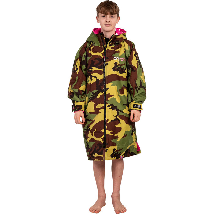 2024 Dryrobe Junior Advance Long Sleeve Change Robe V3 V3KSLSDA - Camo / Pink